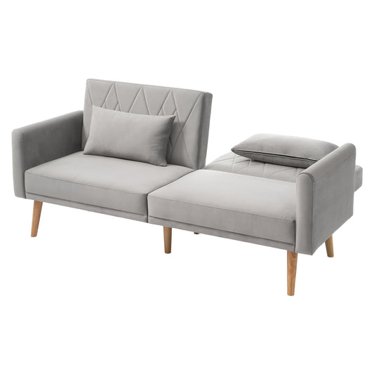 2-zitsbank – Loveseat – Slaapbank – Sofa – Compacte Bank – Verstelbare Rugleuning – Fluwelen Bekleding – Slaapfunctie – 180x75x82 cm – Inclusief Kussens
