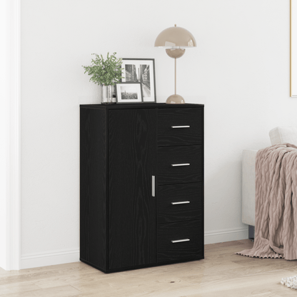 Sideboard Black Oaken 60x31x84cm Edited Wood Removable storage practical