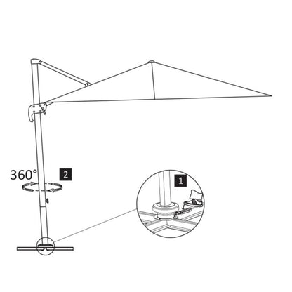 Floating Parasol with Aluminum Pole 400x300 cm Green