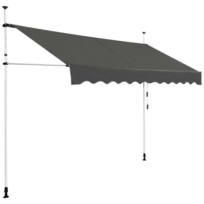 Balkonzonwering – Zonnescherm – Zonwering – Uitschuifbaar Scherm – Balkon Schaduw – Verstelbare Hoogte 200-300 cm – Waterafstotend & UV-bestendig – Aluminium Frame – Handmatige Bediening