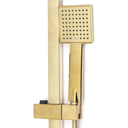 douchesysteem – regendouche – douchekraan – douchekop – douchekraan thermostatisch – 22,9x22,9 cm hoofddouche – massief messing & verstelbare handdouche