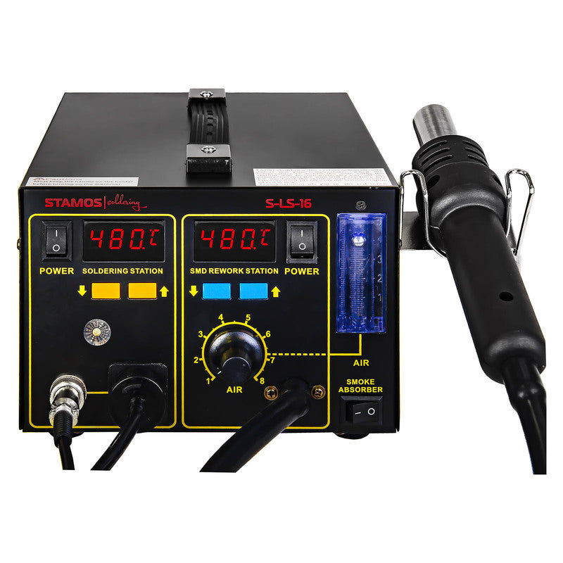Soldeerstation – Soldeerbout – Hot Air Station – Soldering Tool – Digitaal – Instelbare Temperatuur 100-480°C – 75W Soldeerbout & 550W Hete Lucht