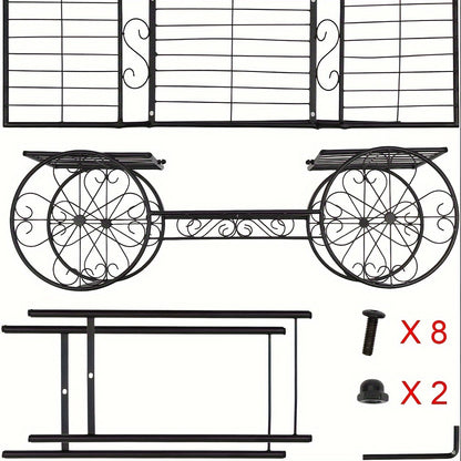 Pflanzenregal Metall – Blumenregal Balkon – Pflanzenhalter Wohnzimmer – Blumenständer Innen – Blumenwagen Outdoor – 6 Ablagen Metalen Frame – Roestbestendig En Mobiel