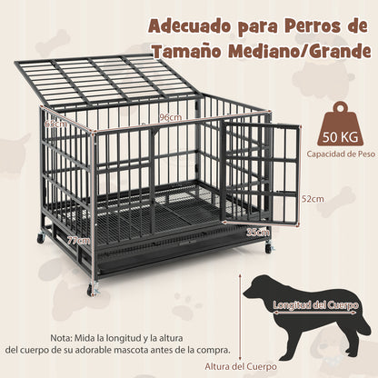 Hondenbench – Klapbench – Hondenkooi – Metalen Bench – Dierenbench – Opvouwbaar – Zwaar Metalen Frame – Dubbele Beveiligde Slotensysteem