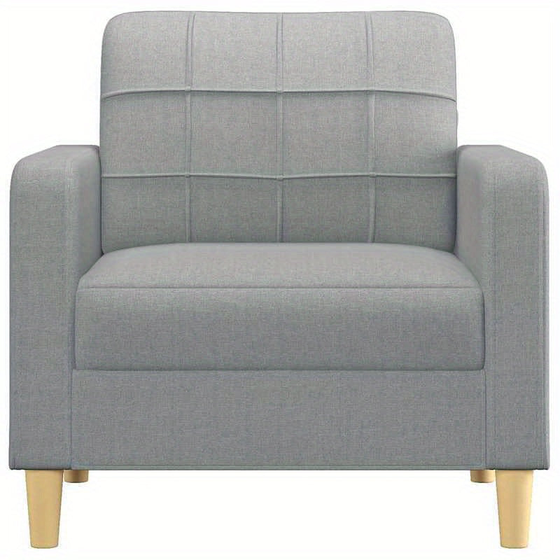 Fauteuil – Leunstoel – Zitzak – Relaxstoel – Lichtgrijs – Compact 60 cm – Stevig Hardhouten Frame