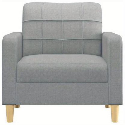 Fauteuil – Leunstoel – Zitzak – Relaxstoel – Lichtgrijs – Compact 60 cm – Stevig Hardhouten Frame