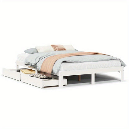 Bedframe – Bedbodem – Bedkast – Slaapbank – Massief Grenenhout – 120x190 cm – Stevig Met Opberglades – Eenvoudig Te Monteren