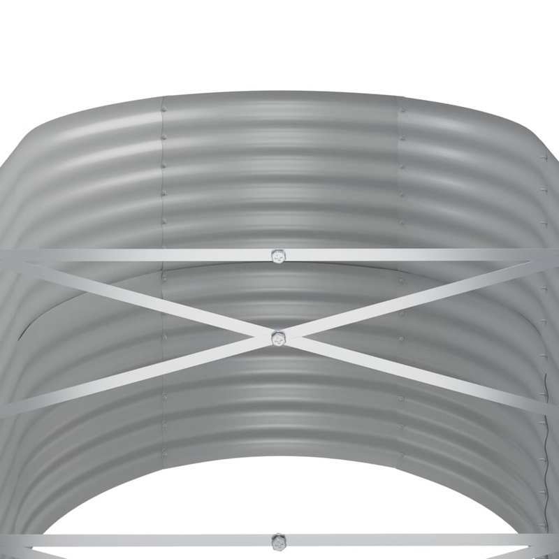 Bloemenrek – Plantenrek – Tuinrek – Plantentafel – Tuinbak – Grijs – Gepoedercoat Staal – Groot Formaat 440x80x68 cm