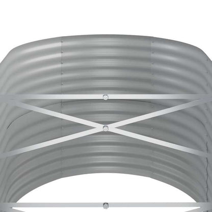 Bloemenrek – Plantenrek – Tuinrek – Plantentafel – Tuinbak – Grijs – Gepoedercoat Staal – Groot Formaat 440x80x68 cm