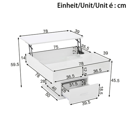 Salontafel Verstelbaar – Verhoogbare Tafel – Koffietafel – Bijzettafel – Woonkamertafel – Metaal – Handmatig Liftmechanisme – Open Plank Met Verborgen Opbergruimte