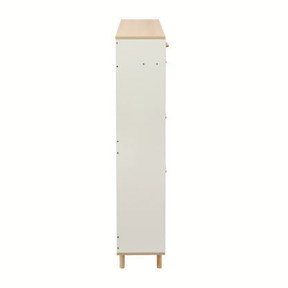 Schoenenkast – Schoenopberger – Schoenrek – Schoenenkastje – Schoenenmeubel – Vrijstaand – Warm Wit – 80 cm Breed – Massief Hout – 2 Laden – 15 Paar Opbergruimte