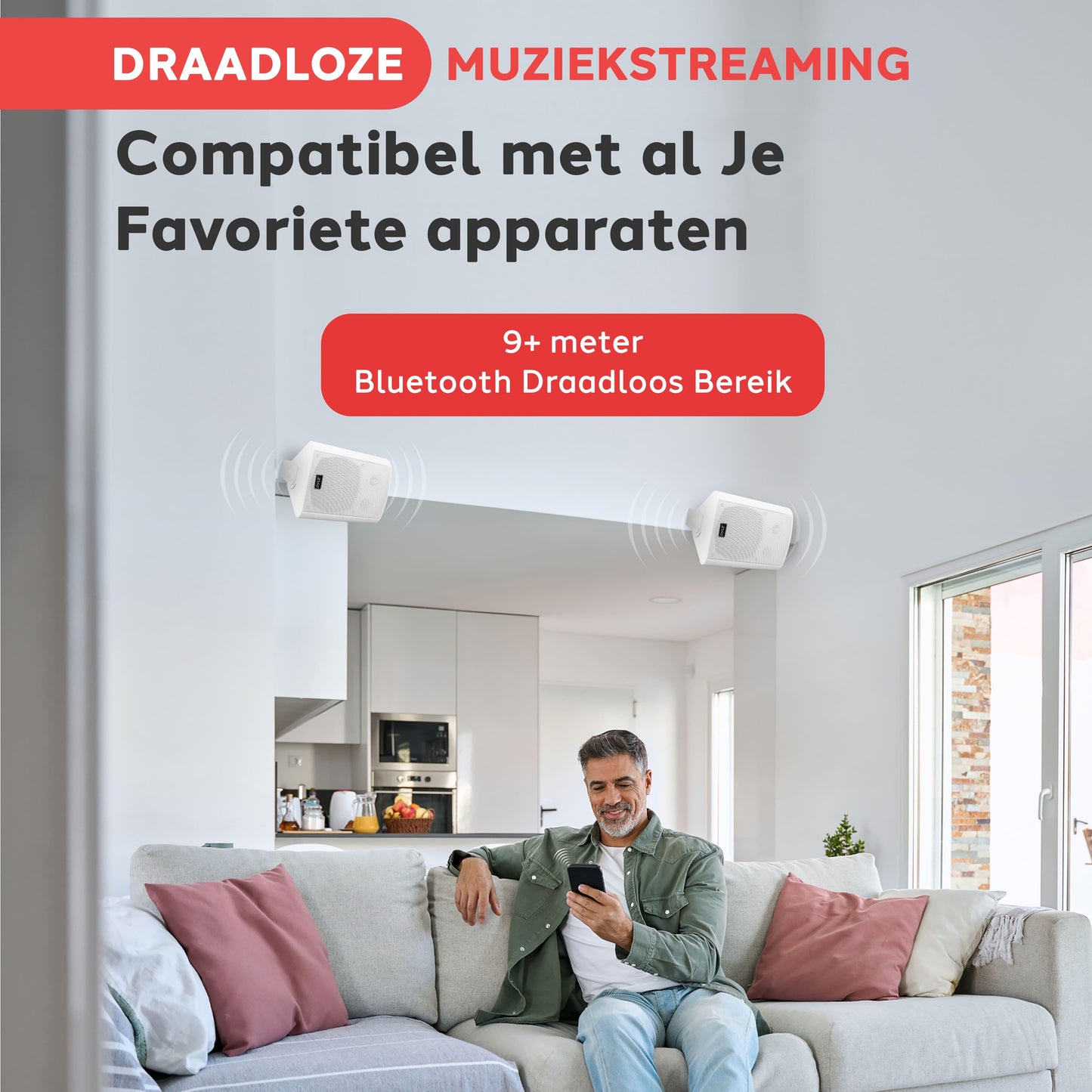 Draadloos Bluetooth Luidsprekersysteem – Wireless Speaker – Bluetooth Speaker – Indoor Speaker – Outdoor Speaker – Wit – Waterbestendig – 300 Watt Groot Vermogen