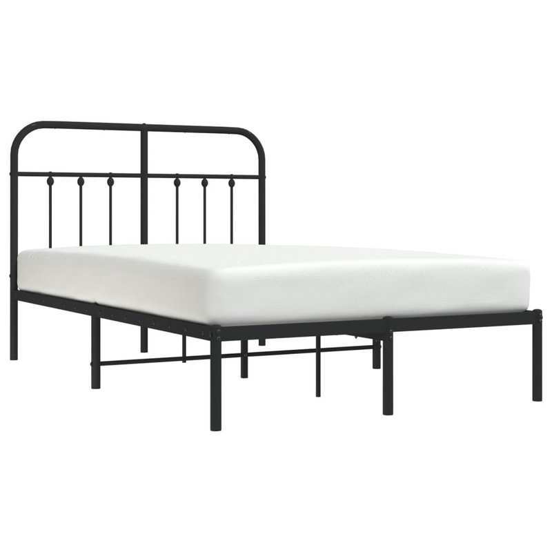 Bed frame with Black Metal Headboard 120x200cm