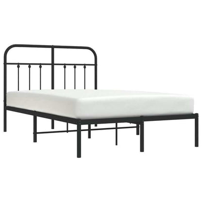 Bed frame with Black Metal Headboard 120x200cm