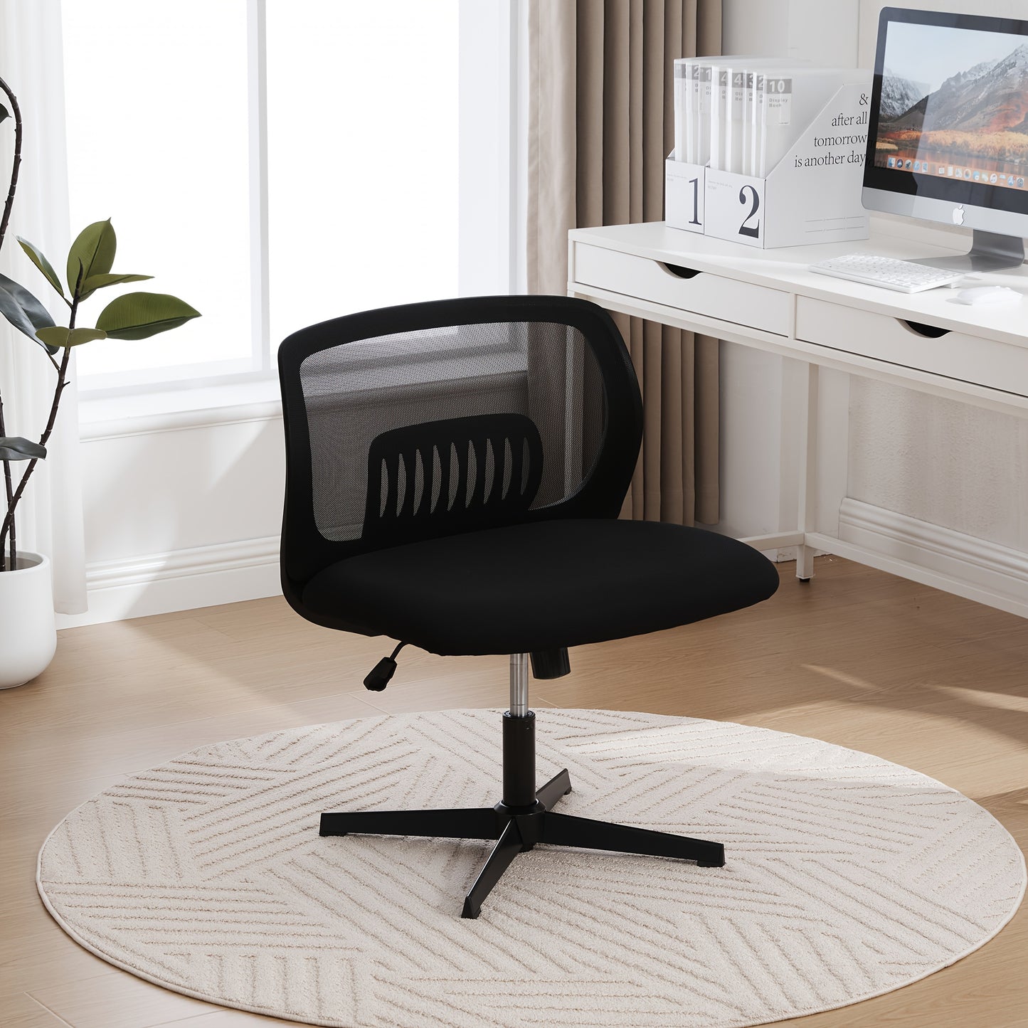 Ergonomische Bureaustoel – Bureaustoel – Computerstoel – Stoel Voor Bureau – Werkstoel – Verstelbare Hoogte – Kruisvormige Rugleuning – Comfortabele Schuimvulling – Zwart