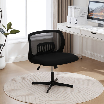 Ergonomische Bureaustoel – Bureaustoel – Computerstoel – Stoel Voor Bureau – Werkstoel – Verstelbare Hoogte – Kruisvormige Rugleuning – Comfortabele Schuimvulling – Zwart
