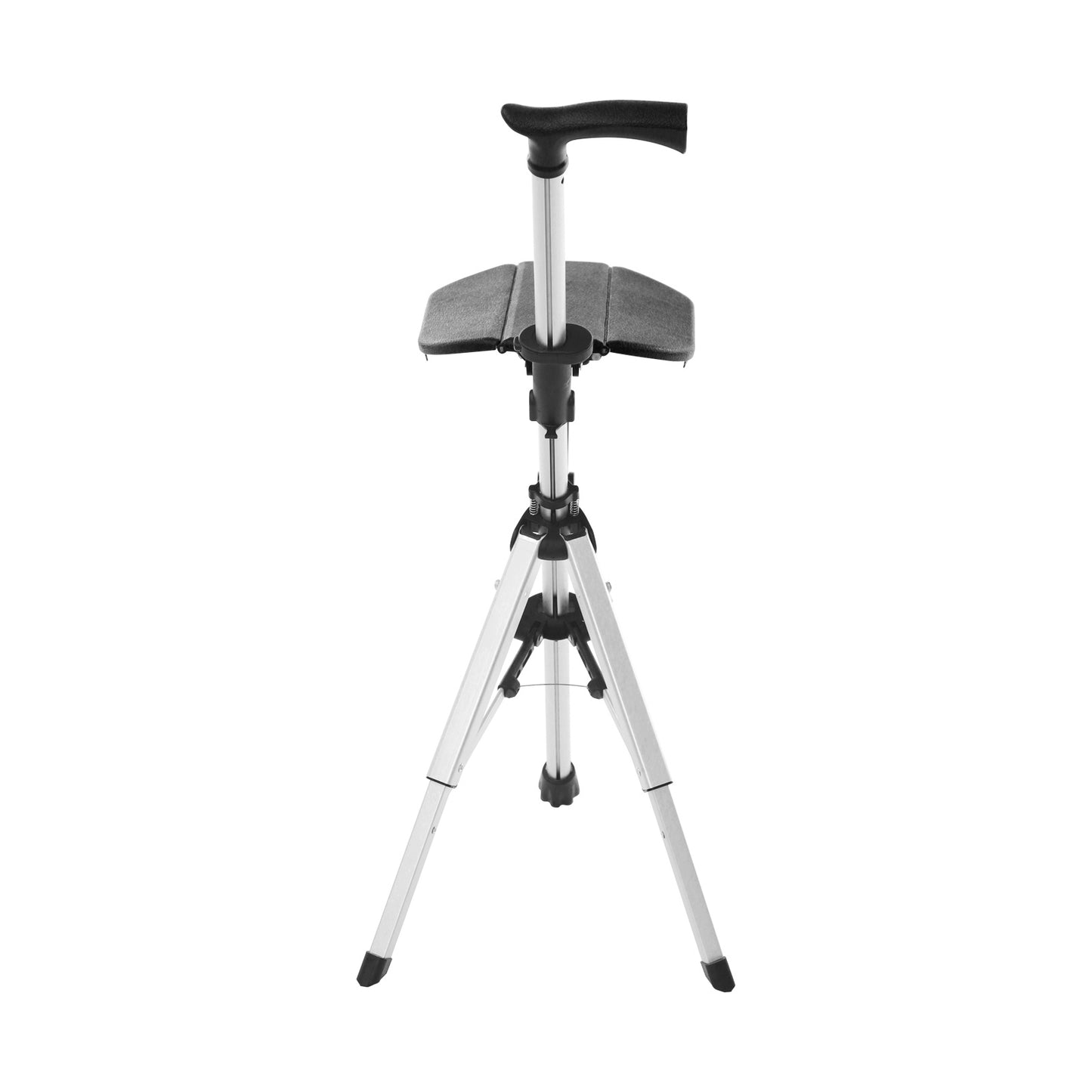 Folding Walking Stick Chair | Black Aluminum Alloy, Foldable Design, Seat Included, for Adults, by NaMaSyo