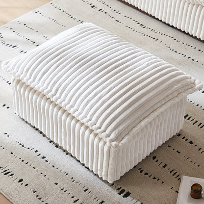 Poef – Voetenbank – Zitpoef – Hocker – Voetensteun – Beige – Compact Ruimtebesparend Design – Duurzaam en Comfortabel