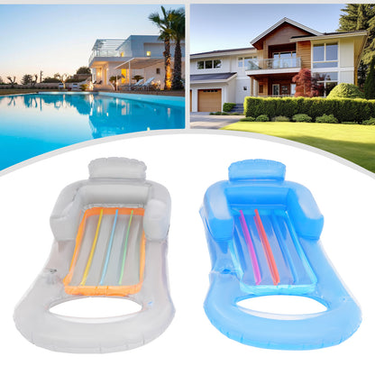 Drijvende Stoel – Drijvende Ligstoel – Lounge Stoel – Waterhangmat – Zwembad Ligbed – Set van 2 – Groot Formaat 160x84 cm – Duurzaam PVC Met Rugleuning & Armsteunen