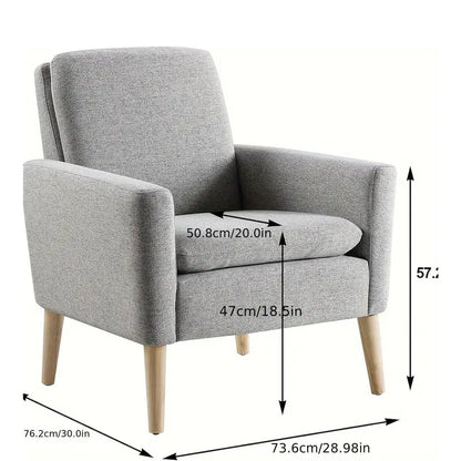 Fauteuil – Zetel – Relaxstoel – Leunstoel – blauw– Ergonomisch Ontwerp – Massief Houten Frame
