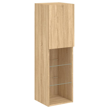 TV Wandmeubel – TV Kast – TV Meubel – Zwevend Meubel – Opbergmeubel – Sonoma Eiken – RGB LED Verlichting – Ruimtebesparend Design