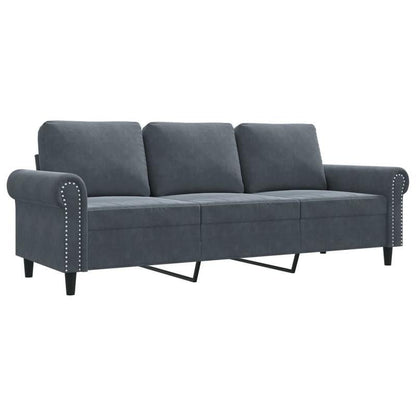 Bankstel – Slaapbank – 3-Zitsbank – Zithoek – 2 Stoelen – Donkergrijs Stof – Lichtgewicht Hardhouten Frame – Ruimtebesparend Design