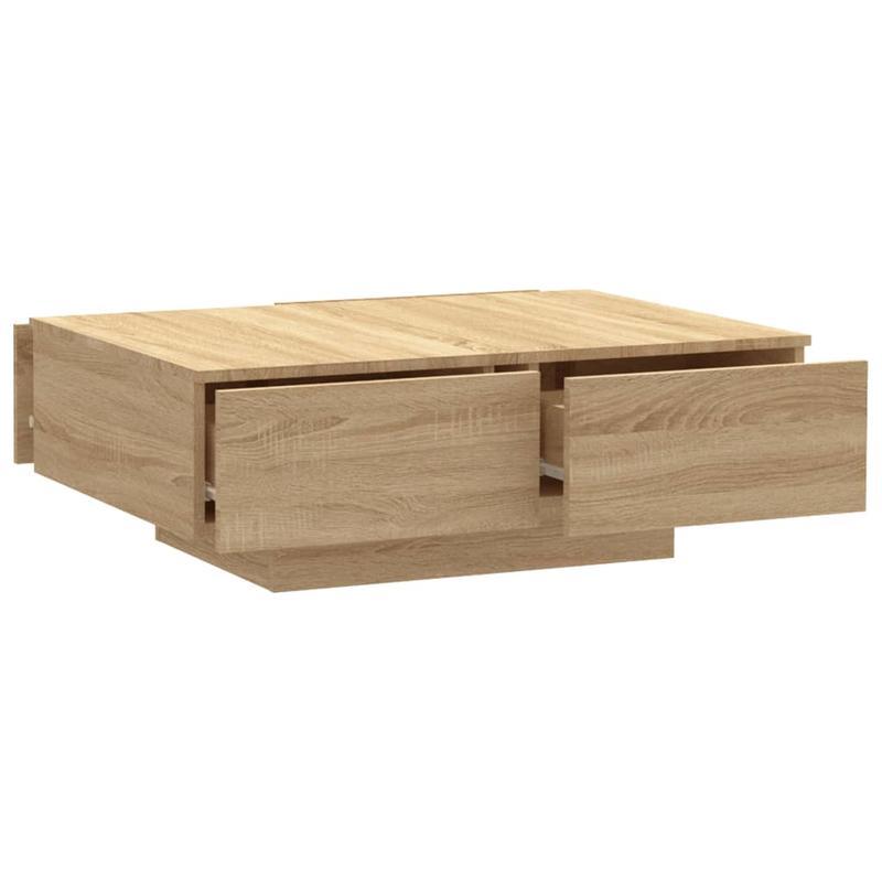 Salontafel – Woonkamertafel – Bijzettafel – Koffietafel – Tafel – Eiken – Uitklapbaar Blad – Verstopte Opbergruimte