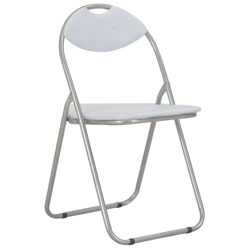 Foldable dining room chairs 6pcs white synthetic leather Relaxing and comfortable, providing you with a relaxing feeling, Compact Seating, Spacesaving Furniture, Minimalist Style, Sleek Design, Easy Maintenance, Multipurpose