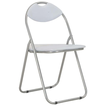 Foldable dining room chairs 6pcs white synthetic leather Relaxing and comfortable, providing you with a relaxing feeling, Compact Seating, Spacesaving Furniture, Minimalist Style, Sleek Design, Easy Maintenance, Multipurpose