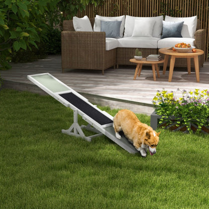 Hondenbalans Trainer – Honden Agility Speelgoed – Hondentrainingshulpmiddel – Balansbord – Dog Teeter – Stalen Constructie – Anti-Slip Basis – Compact 180x30x30 cm – Geschikt Voor Kleine En Middelgrote Honden Tot 30 kg