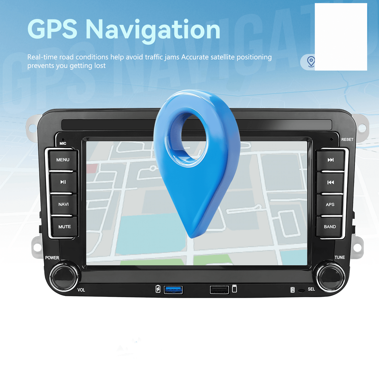 Autoradio – Android Car Stereo – Auto Multimediaspeler – GPS Navigatie – 1 DIN Radio – 7 Inch HD IPS Touchscreen – Draadloos CarPlay & Android Auto