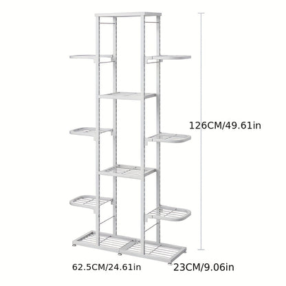 7-Tier Heavy-Duty Metal Indoor/Outdoor Plant Stand with Curved Legs & Waterproof Non-Slip Base - Space-Saving Corner Shelf for Potted Plants, Balcony, Garden, Patio - Easy Assembly, Sturdy Ladder-Like Shelves (No Tools Requir