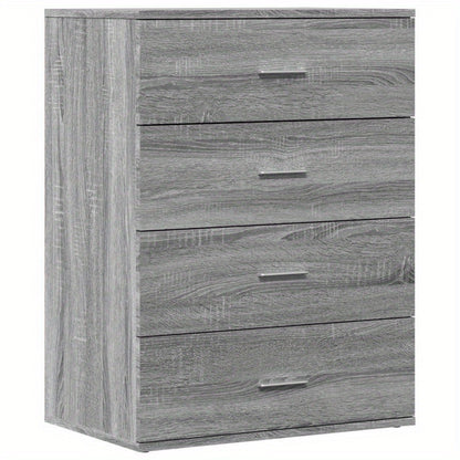 Sideboards – Dressoir – Kast – Opbergmeubel – Wandmeubel – Set van 2 – 60x39x80 cm – Bewerkt Hardhout – Grijs Sonoma – Verwijderbare Planken – Ruimtebesparend