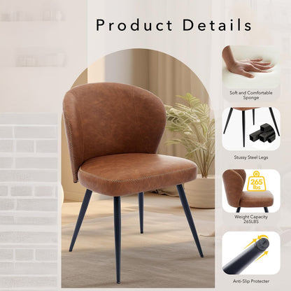 Eetkamerstoelen – Stoelen – Zitkamerstoelen – Keukenstoelen – Design Stoelen – Set Van 2 – Memory Foam Zitting – Kunstleren Bekleding
