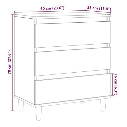 Sideboard 60X35X70 Cm Bewerkt Wood Artisanaal Oakkleur Removable Storage Practical