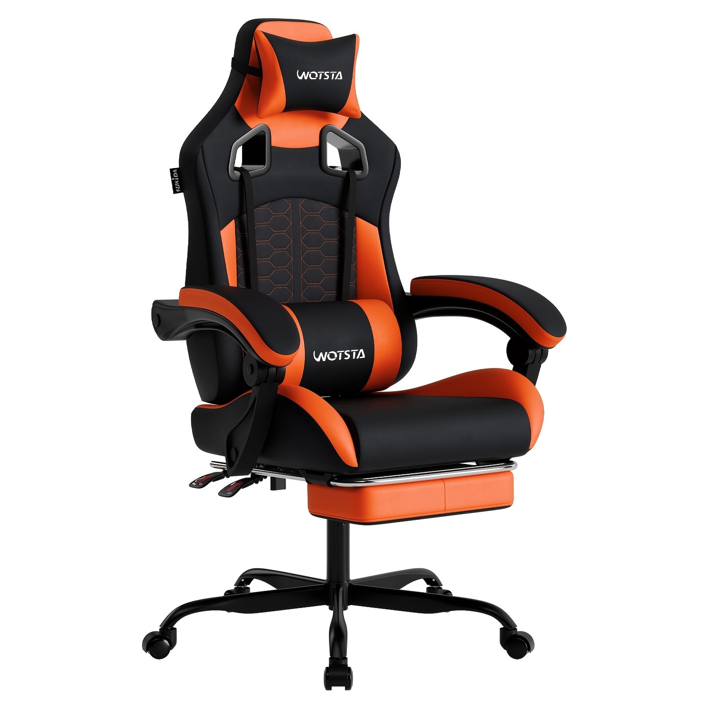 Gamingstoel – Gamer Stoel – Bureaustoel – Racestoel – Zwart Oranje – Ergonomisch Ontwerp – Memory Foam Voering