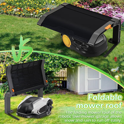 Robot Lawn Mower Garage Roof, Foldable, Sun And Rain Proof, Easy to Install, Garage for Robotic Lawnmowers, 72X56X36Cm