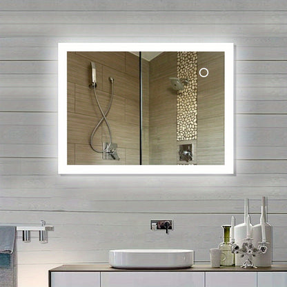 Badkamerspiegel – Wandspiegel – Makeup Spiegel – Slaapkamerspiegel – Aluminium Spiegel – Wit – 90x70 cm – Stevig Aluminium Frame – Eenvoudige Wandmontage