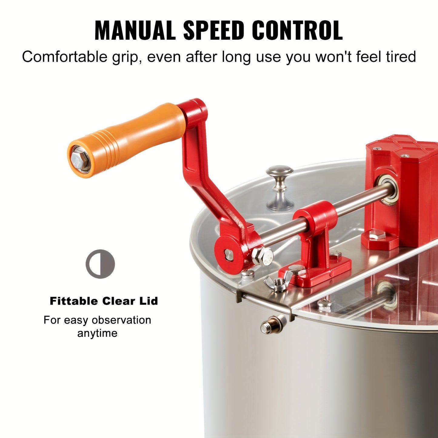 Honingcentrifuge – Honingextractor – Honingslinger – Honingspinner – Bijenwasspinner – Roestvrij Staal – 3 Raten Capaciteit – In Hoogte Verstelbare Standaard