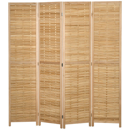 Kamerscherm – Roomdivider – Scheidingswand – Paravent – Privacy Scherm – 4-Delige Opvouwbare Bamboe Panelen – 160x170 cm Groot Formaat – Lichtgewicht en Stevig – Vrijstaand & Ruimtebesparend Design