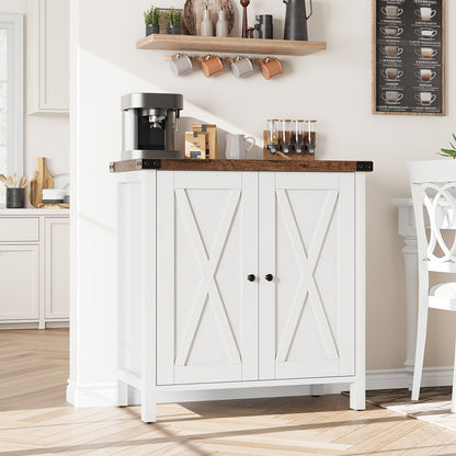 Buffetkast – Dressoir – Opbergkast – Sideboard – Wandmeubel – Wit – Compact Formaat – Verstelbare Plank