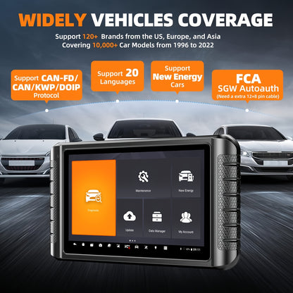 Autodiagnose – OBD2 Scanner – Diagnoseapparaat – Foutcode Lezer – Scan Tool – Draadloos Bi-directioneel – 25,65 cm HD Touchscreen – ECU Codering & 30+ Resetfuncties