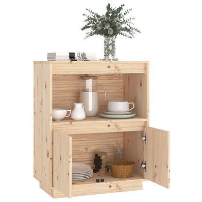 Sideboard 60x34x75cm Solid Wood Pine Side Cabinet Organizer Storage Cabinet Storage Box for Bedroom, Living Room, Bathroom, Home Furniture