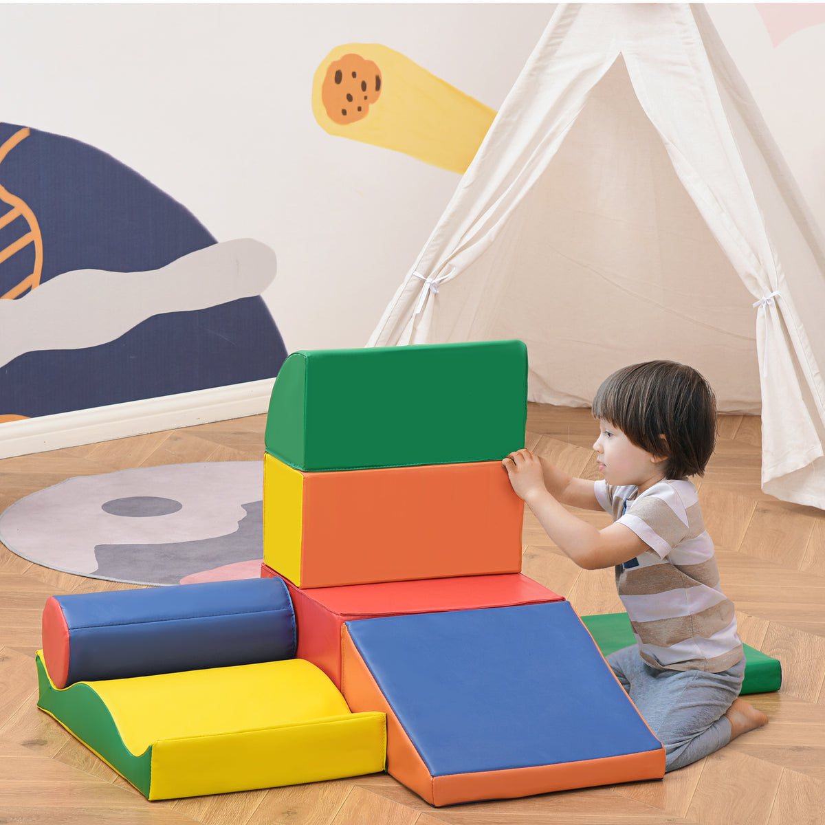 Zachte Bouwblokken – Speelblokken – Stapelblokken – Foam Blokken – Kinderspeelgoed – Kleurrijk – Veilig Foam Materiaal – Eenvoudig Schoon Te Maken