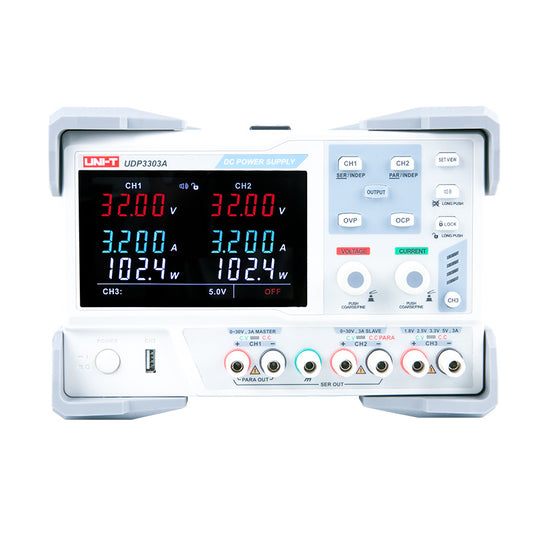 Laboratory Voeding – Laboratorium Stroomvoorziening – DC Voeding – Precisie Voeding – Technische Voeding – Drie Uitgangen – Instelbaar 0-30V 3A – USB Monitoring