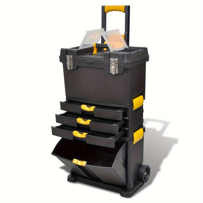 Gereedschapskist – Gereedschapskoffer – Toolbox – Gereedschapkist – Gereedschapstrolley – Op wielen – Lichtgewicht kunststof – Compact formaat 46x28x82 cm