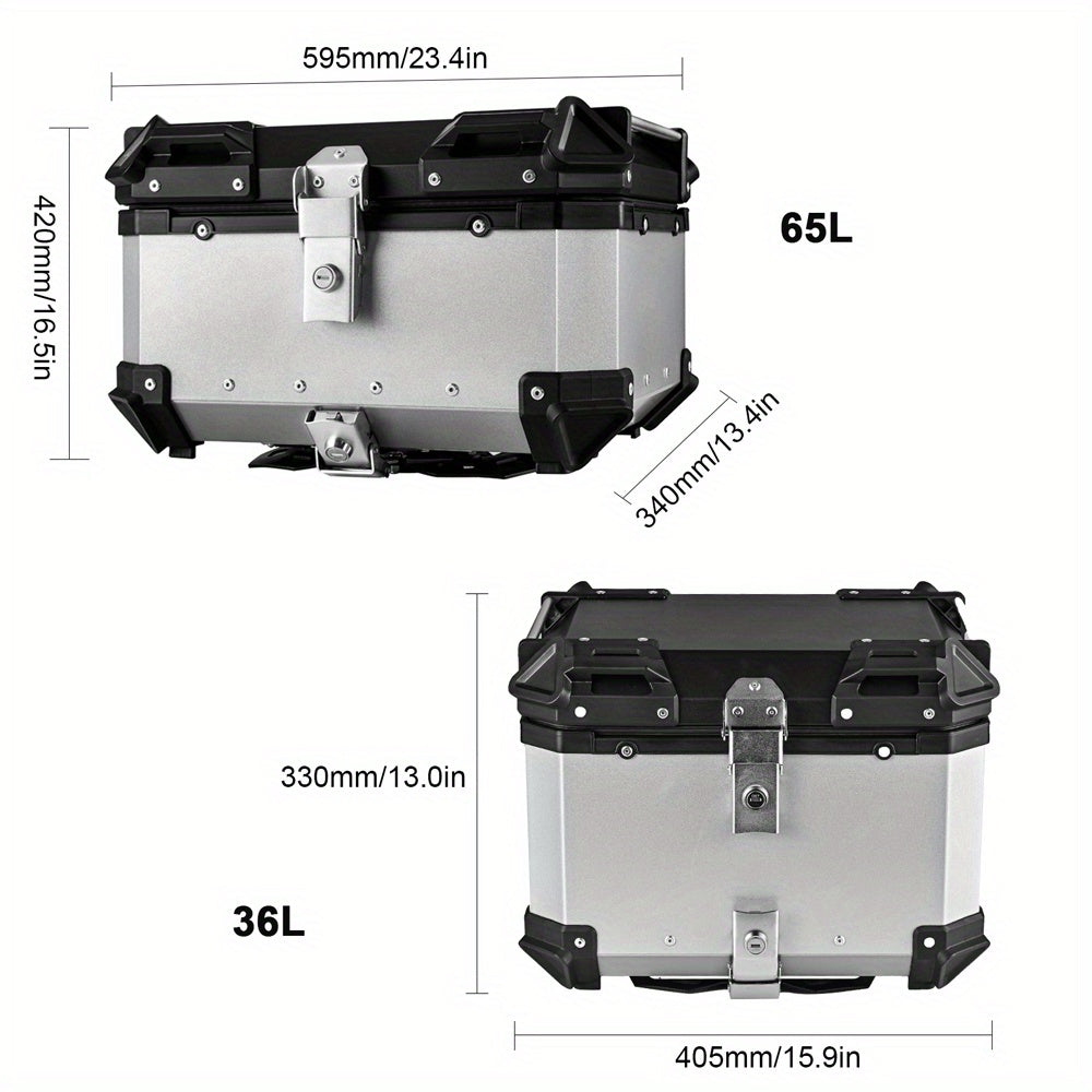Motor Achterkoffer – Motor Bagagebox – Motor Koffer – Motor Topkoffer – 65L Aluminium Achterkoffer – Waterdicht – Quick-Release Systeem