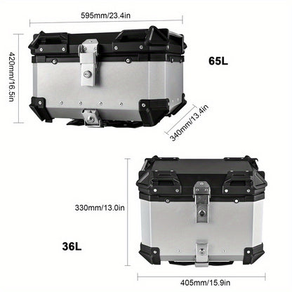 Achterkoffer Motor – Topkoffer – Bagagekoffer – Motorbox – Scooterkoffer – Aluminium 65L – Waterdicht – Snelkoppeling Met Slot