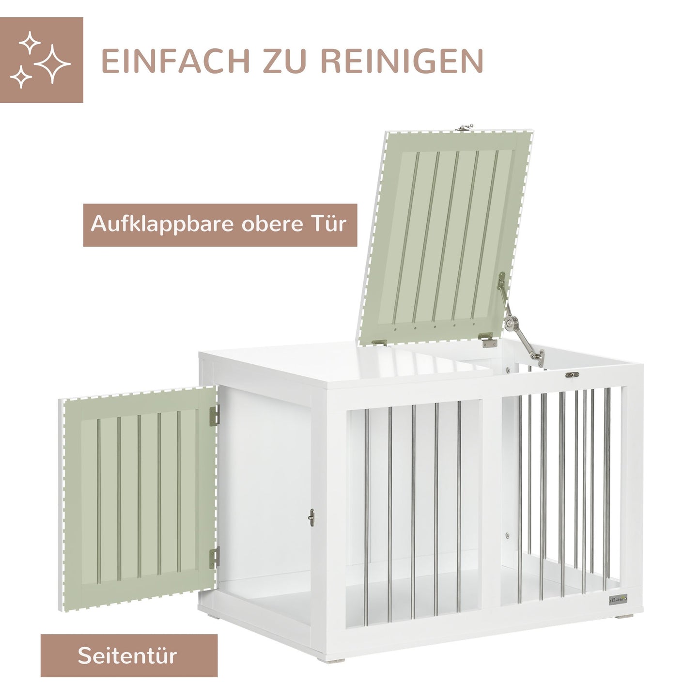 Hondenbench – Hondenkooi – Hondenhok – Reisbench – Transportbench – 2 Deuren – Staal & MDF – 80x50x56,5 cm – Wit