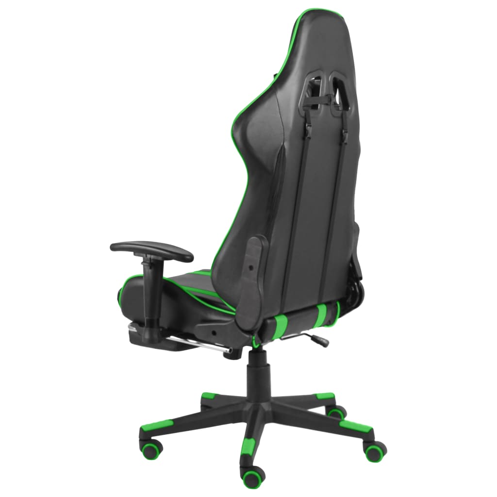 Gamingstoel – Gamestoel – Gaming Chair – Game Stoel – Bureaustoel – Groen – Inklapbare Voetensteun – Ergonomische Hoge Rugleuning